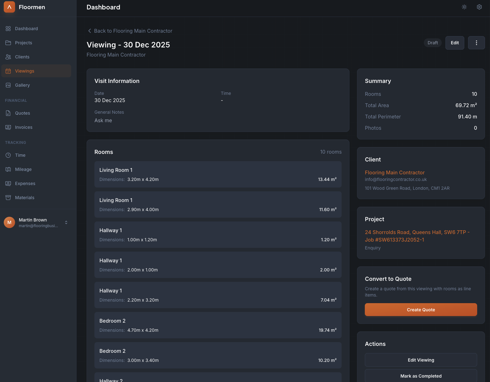 Viewing details dark mode
